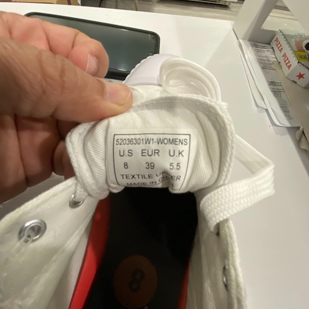 Levis Women's Logo Sneakers Low-Top Shoes White/Grey Sz. 8 - Picture 6 of 10